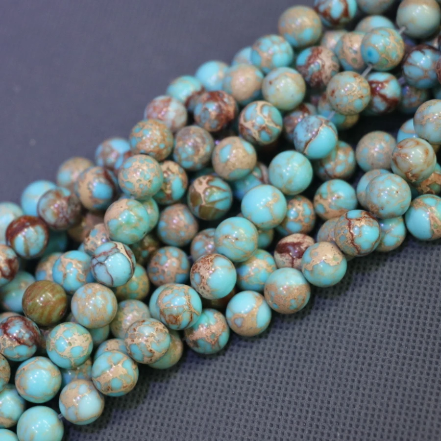 Модное ожерелье из Императорского камня Aqua осадочные кусочки свободные бусины