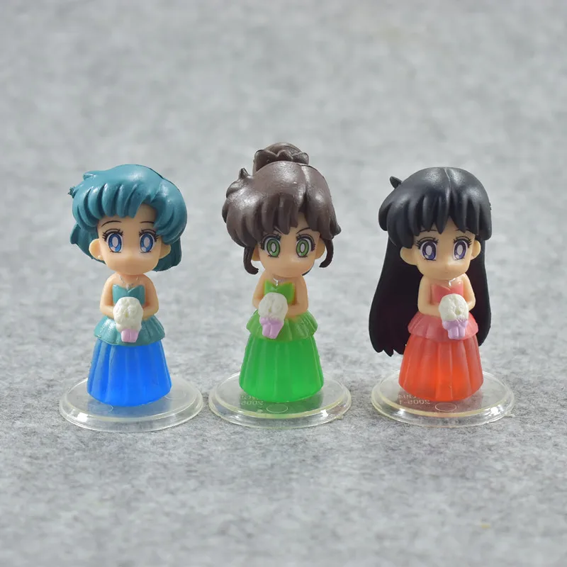 6 шт./компл. платье Сейлор Мун ver. Tsukino Usagi Serenity Sailor Mars Mercury Venus Jupiter PVC Фигурки игрушки