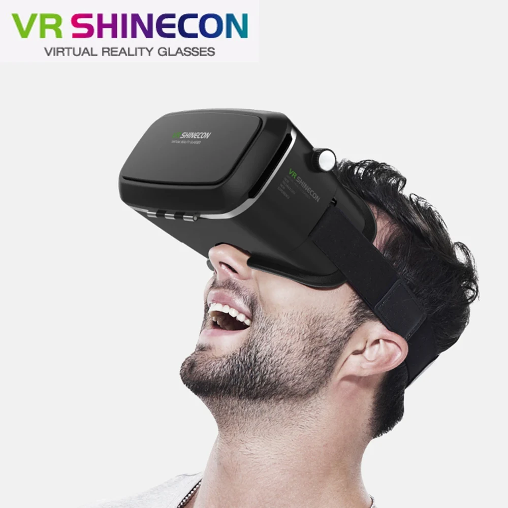 2017 VR shinecon Pro версия Google Cardboard виртуальной реальности 3D очки + умный Bluetooth
