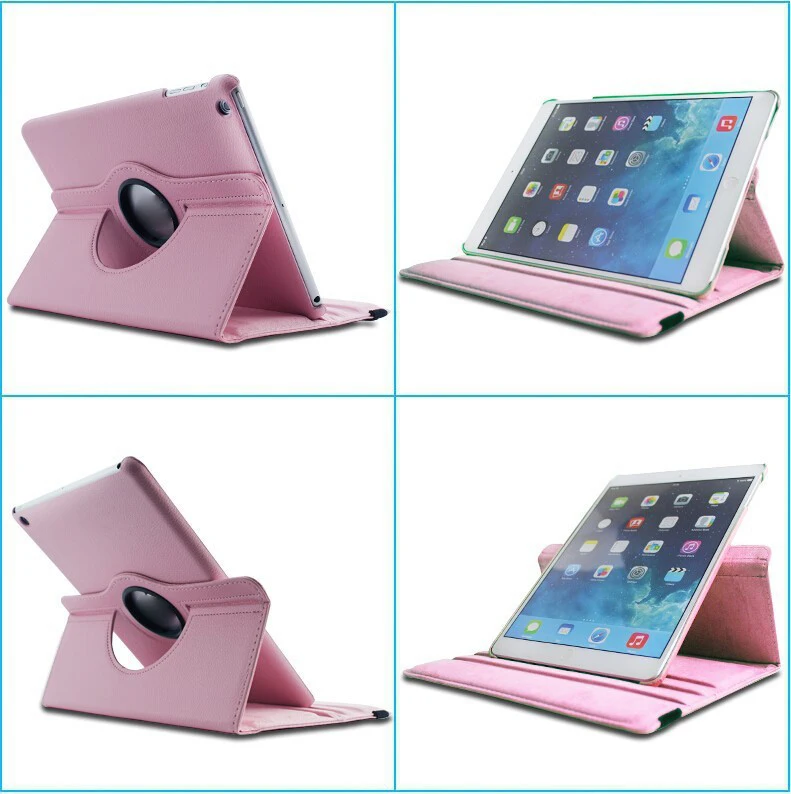SZEGYCHX, Чехол для планшета iPad 9.7 дюймов новая модель / Air 1 / Air 2, флип чехол с углом вращения 360, искусственная кожа, смарт-чехол на стойке
