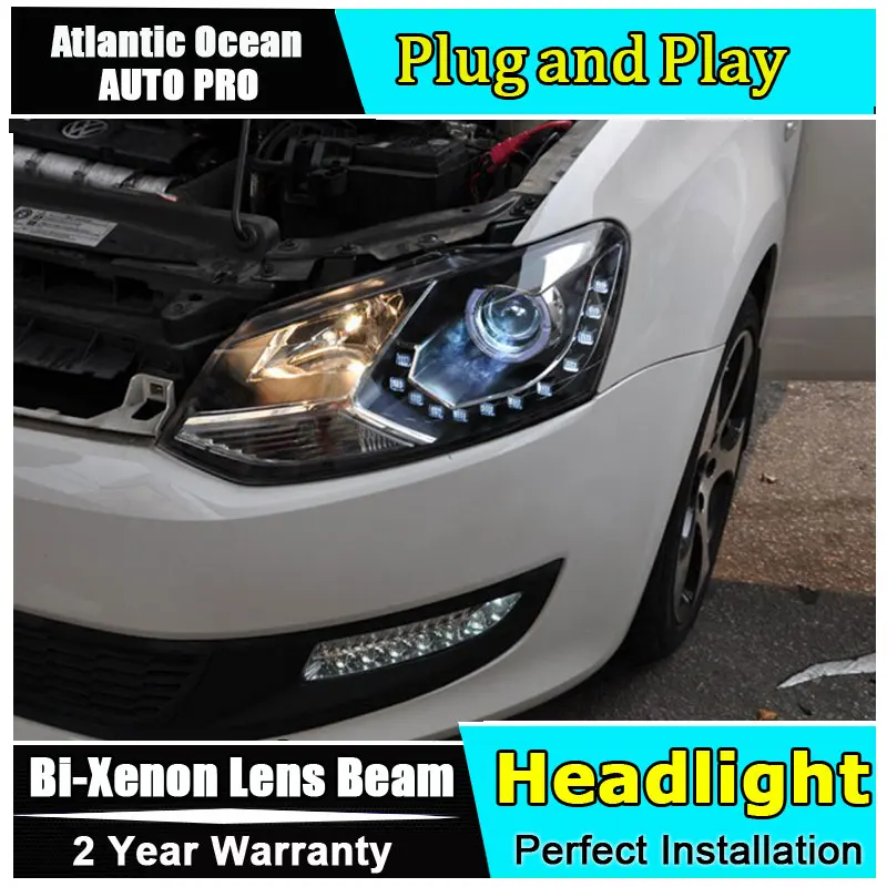 Новый головной светильник для vw поло s 2011-2018 би ксенон объектив Тюнинг