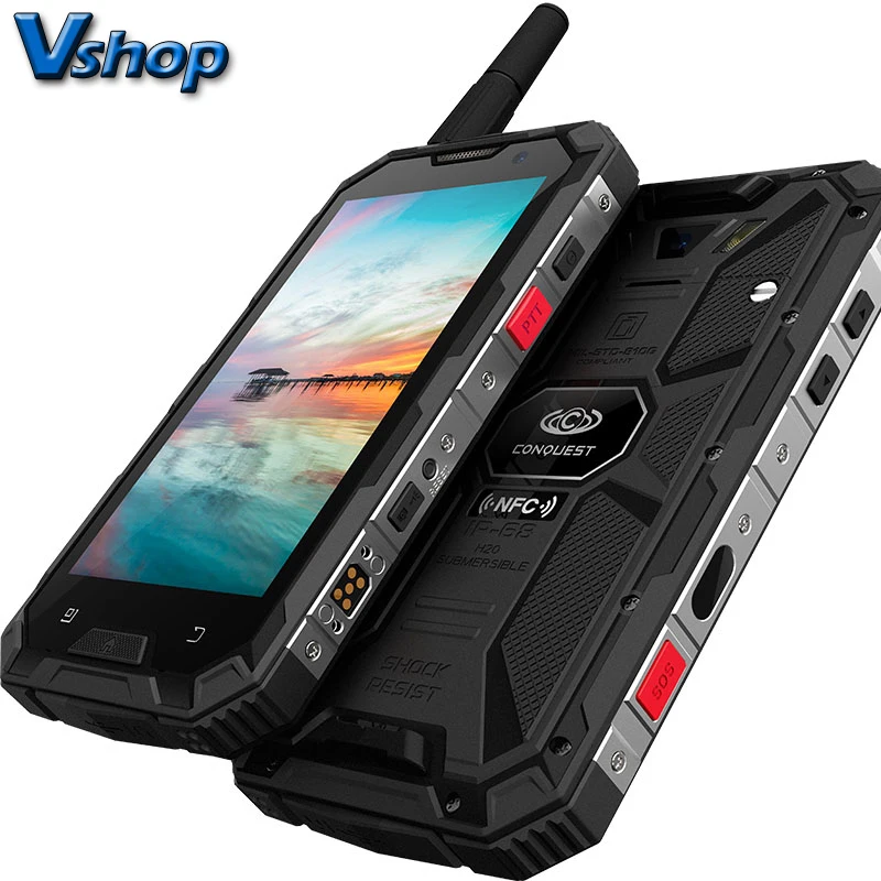 Conquest S8 Plus 4G Walkie Talkie мобильный телефон Android 6,0 4 Гб+ 64 ГБ Восьмиядерный IP68 водонепроницаемый смартфон 1080P NFC сотовый телефон