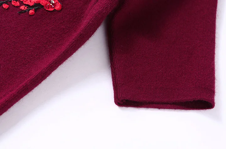 Осеннее женское свободное винно-красное темно-синее жаккардовое платье-свитер с