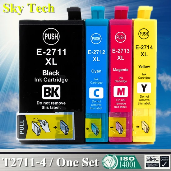 

4PK Compatible Cartridge For T2711 T2712 T2713 T2714 For Epson WF-3620DWF / WF-3640DTWF / WF-7110DTW / WF-7610DWF / WF-7620DTWF