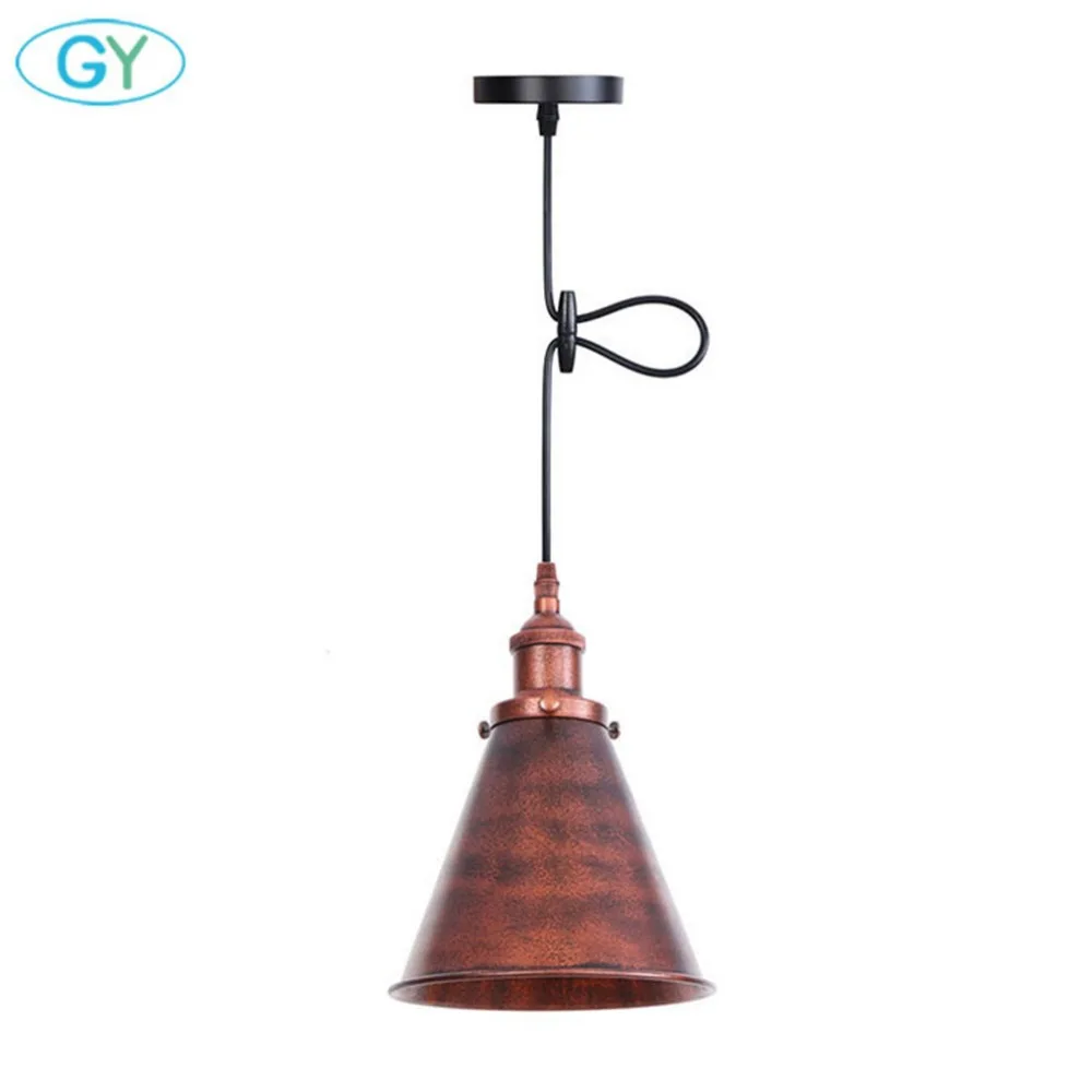 

Rustic industrial E27 Edison Bulb Pendant Lights Retro Brown Home Deco Ceiling Pendant Lamp Farmhouse above Island Vanity