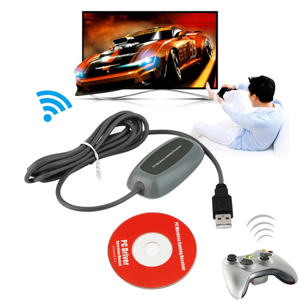 Беспроводной ПК USB 2,0 приемник для xbox 360 контроллер игровой USB ресивер адаптер ПК приемник для microsoft для xbox 360 с CD