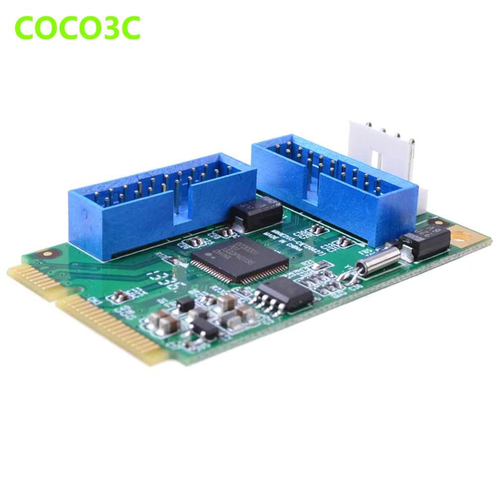 Адаптер Mini PCIe на 4 порта USB 3 0 для mini itx PCI express 2 19 20 Pin header с 19pin гнездовым кабелем |