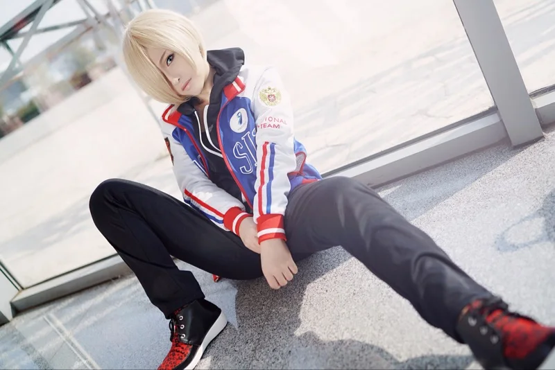 Женский/мужской костюм для косплея аниме Yuri on Ice Plisetsky с вышивкой куртка +