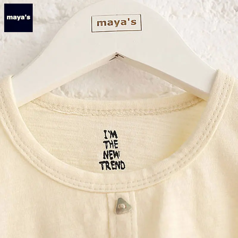 Mayas/бежевые Детские майки с длинными рукавами однотонные мягкие дышащие детские