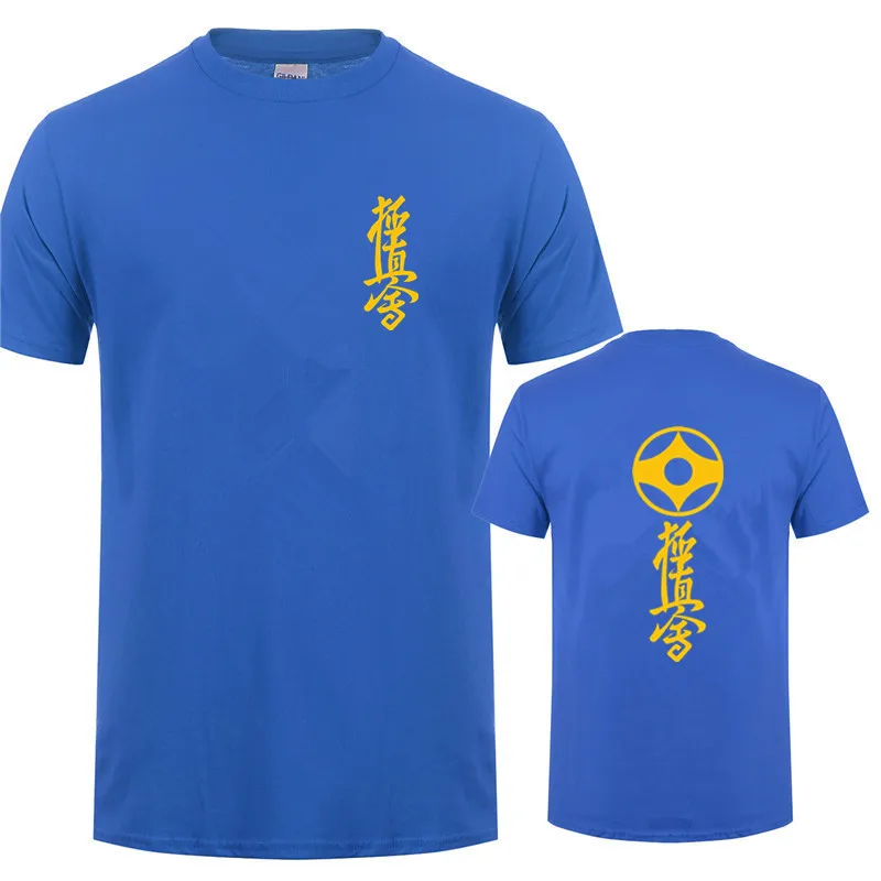 as picture Kyokushin каратэ футболка мужские футболки короткий рукав o-образным вырезом хлопок мужская футболка для Кекусинкай карате топы Мужские футболки OT-602 - Цвет: as picture