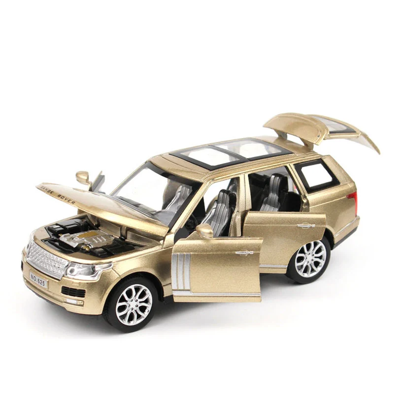 Золотой 1:32 Range Rover SUV Игрушечная модель автомобиля из сплава, детские игрушки, коллекция подарков, внедорожник для детей, 6 открытых дверей - Цвет: Золотой