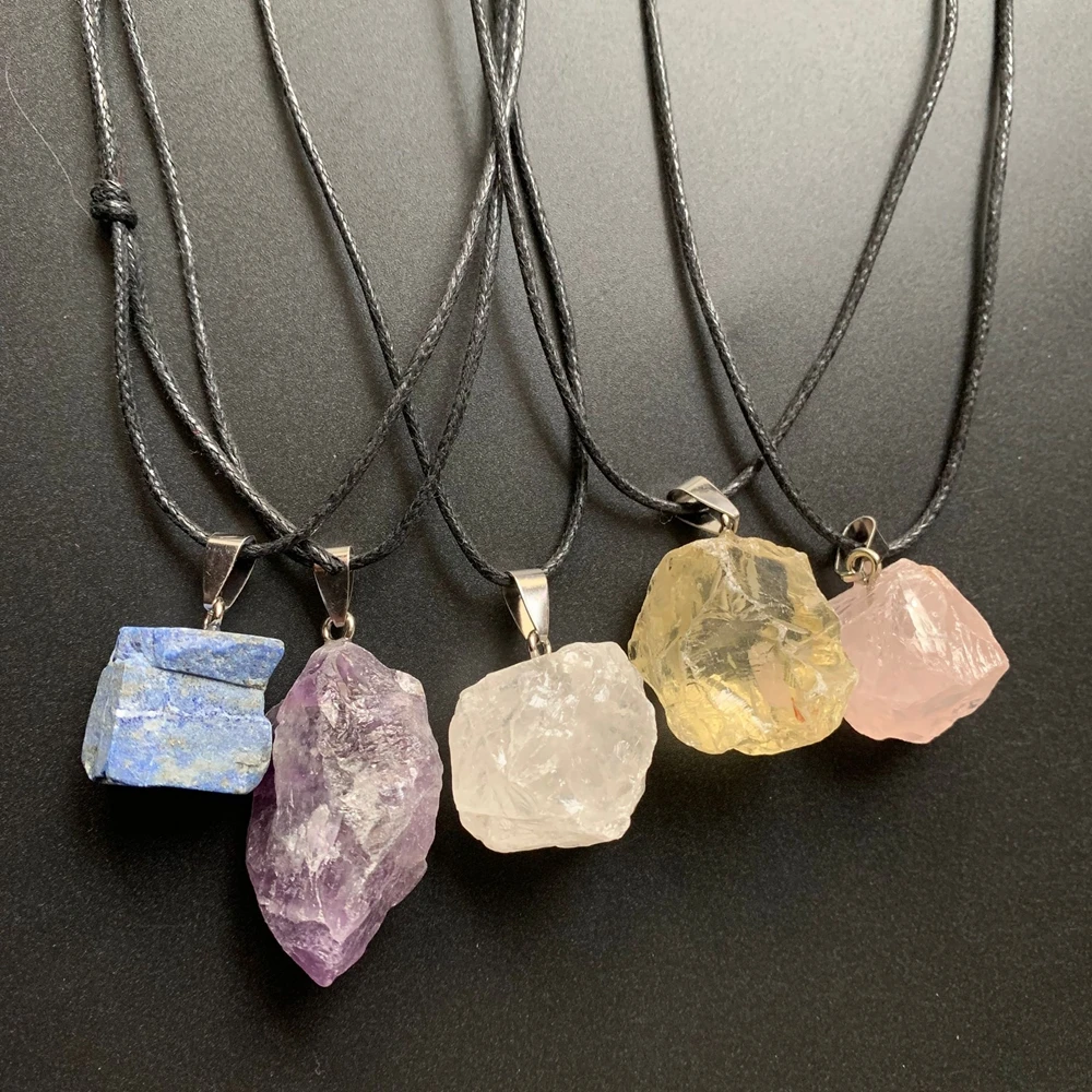 1 шт. цепочка с подвеской из натуральных необработанных камней | Дом и сад