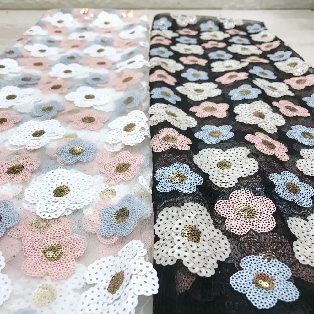 Кружевная ткань с блестками кружевная черная белая Тюлевая сетчатая французский