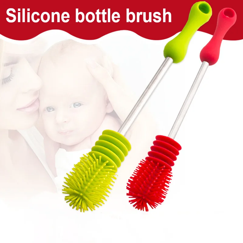 Прочная силиконовая щетка для молочных бутылок очищающее мягкое средство
