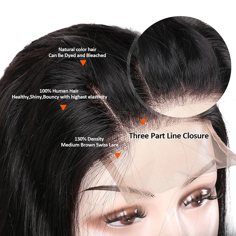 Парики из натуральных волос Remy beauty On Line перуанские прямые фронтальные парики с