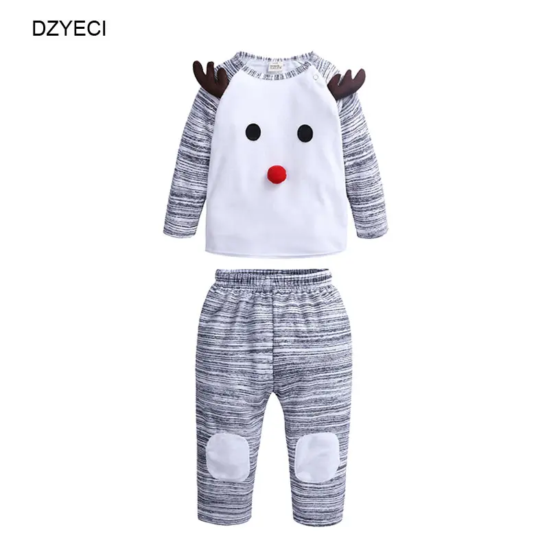 My First Christmas Costume For Baby Boy Girl Set New Born Deer T Shirt Top+Pant 2pc Outfit Vetement Enfant Garcon Niemowlak | Детская