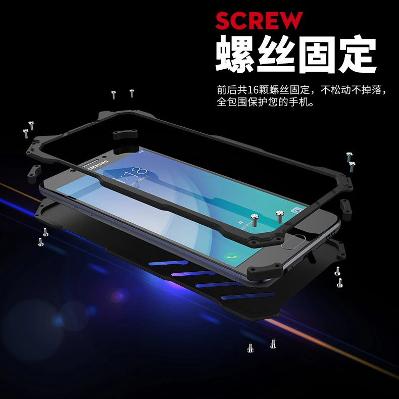 R-JUST Бэтмен чехол для samsung Galaxy C5 C5 Pro металлическая алюминиевая Противоударная крышка чехол для samsung Galaxy C7 C7 Pro C9 Pro черный