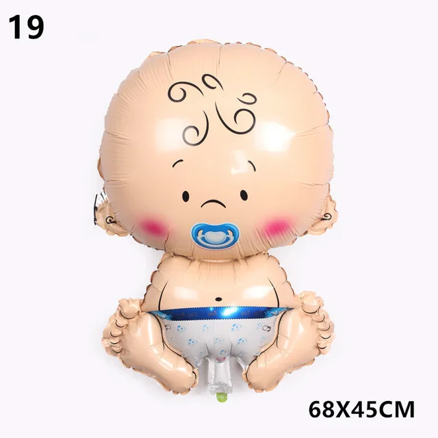 19-Baby boy Детские украшения для душа фольга Воздушные шары его мальчик девочки для празднования первого дня рождения украшения Дети партии Свадебные украшения - Цвет: 19-Baby boy