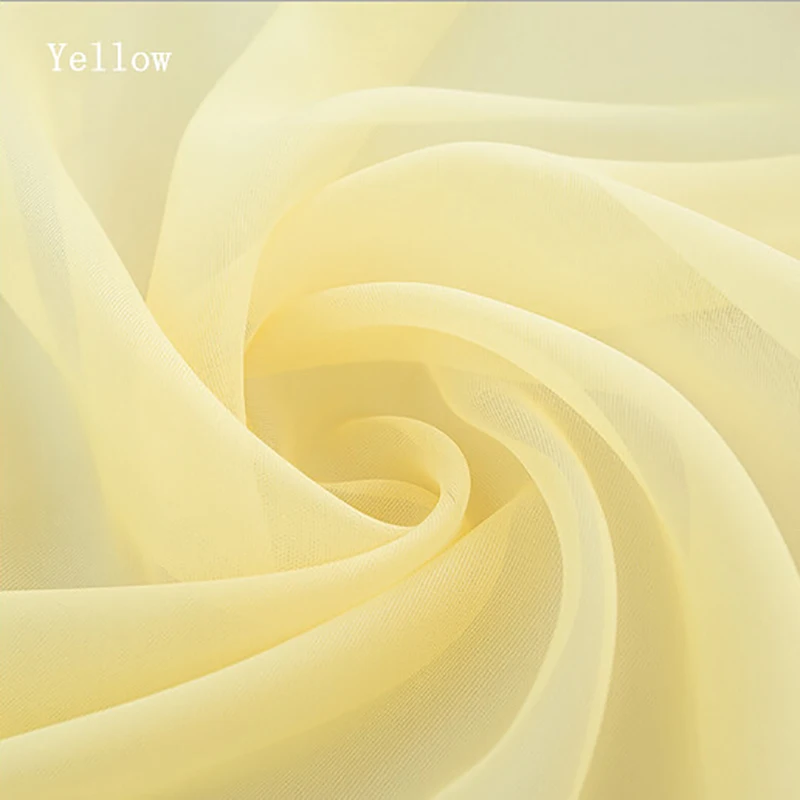 Light Yellow Новинка, Европейский и американский стиль, одноцветная Цветочная тюль, занавеска для двери, драпировка, для свадебного банкета, стеклянная пряжа, перспективный тюль - Цвет: Light Yellow