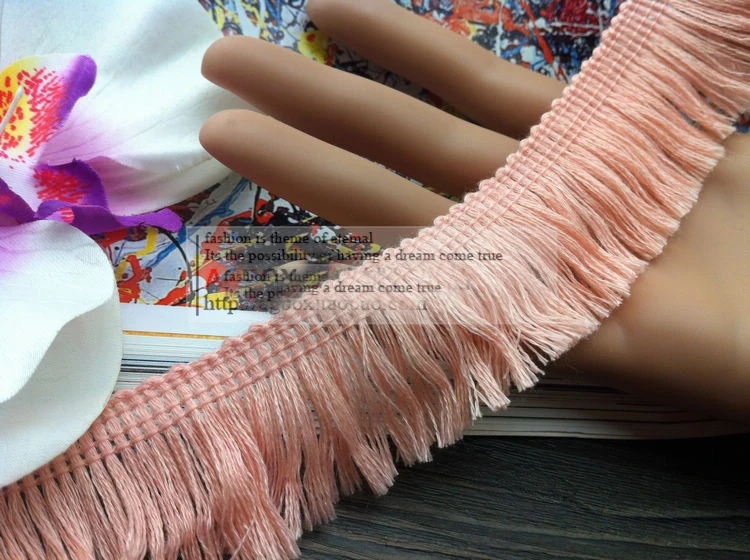 

5 yard 3cm 1.18" wide white/navy/pink/ivory/black cotton tassels fringe lace trim ribbon ML21F95