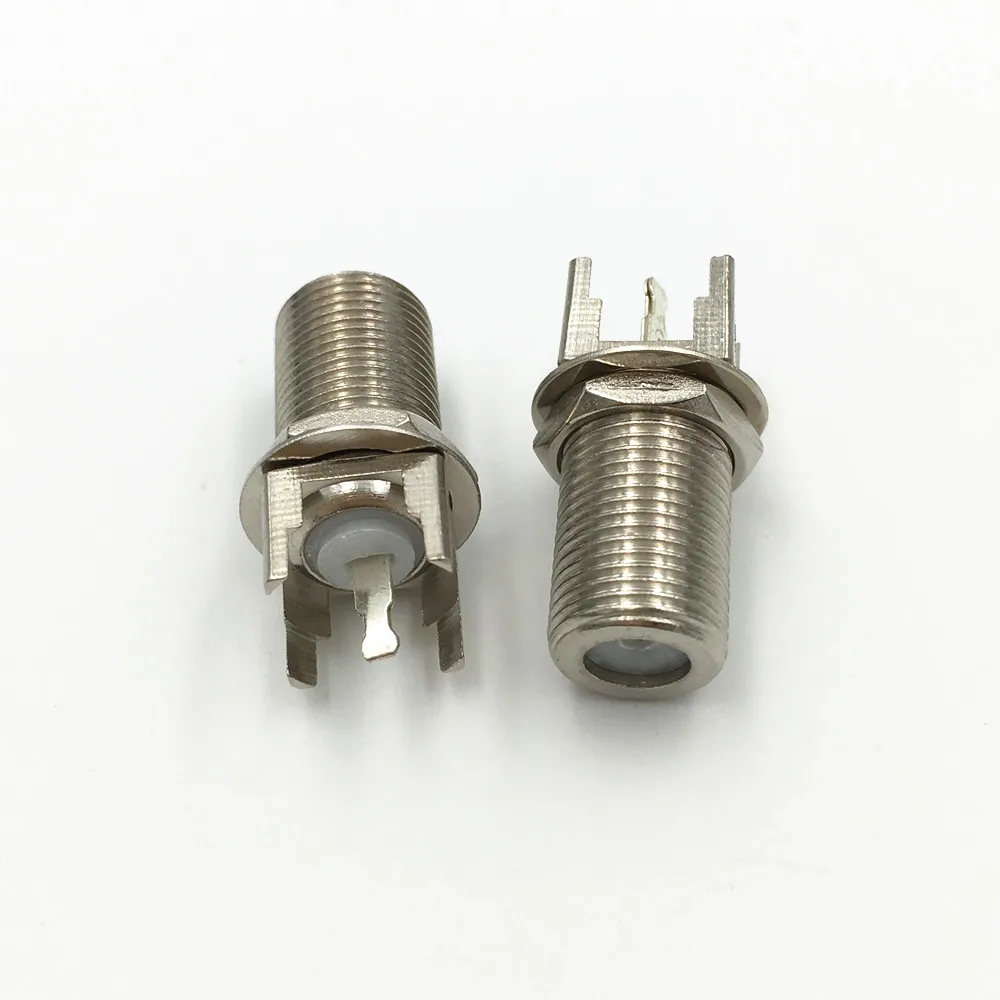 100Pcs Brass F Thru Hole Female Jack to 4 Legged PCB Mount Solder Post Straight RF Coaxial Adapter Connector | Обустройство дома