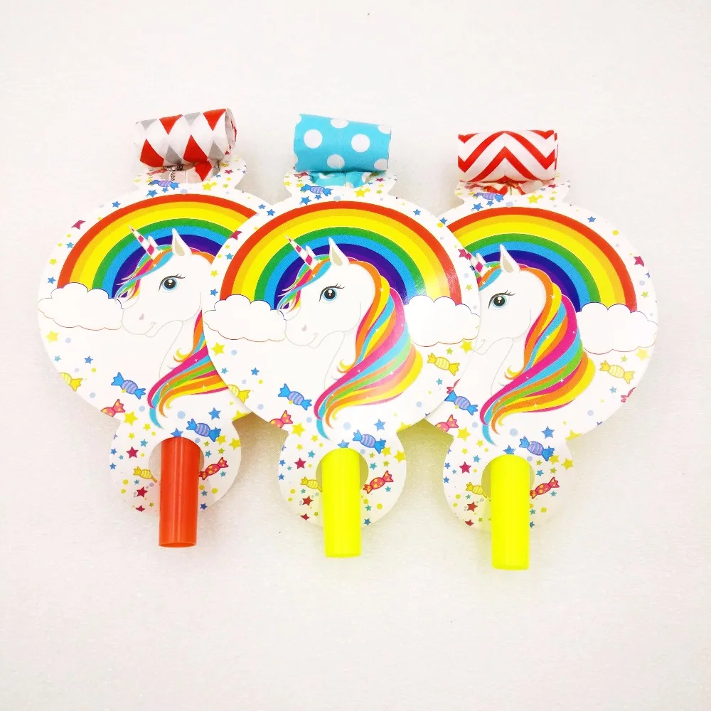 6 шт./пакет Красочные Единорог со смешными героями из мультфильмов свистки