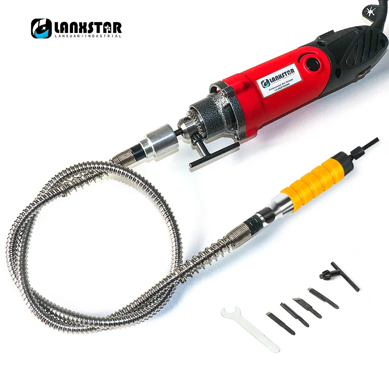 Drill Shaft Chisels Lanxstar 7500WS роторный шлифовальный станок инструмент для гравировки полировки Dremel стиль электрический сверлильный станок DIY Многофункциональный патрон - Цвет: Drill Shaft Chisels