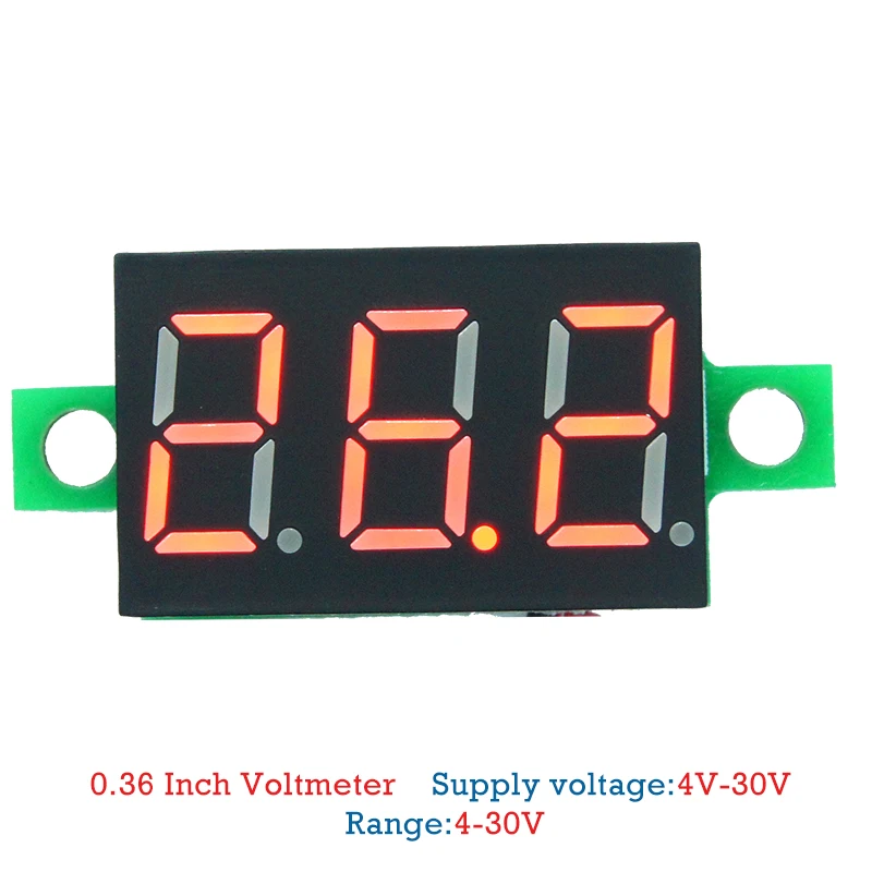 0 36 дюймов Мини светодио дный Цифровой вольтметр Красный Панель Напряжение Meter DC 4