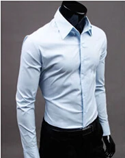 2 17 видов цветов мужские формальные рубашки чистый цвет мужские slim fit Мужчины костюм одежда Лидер продаж - Цвет: 2