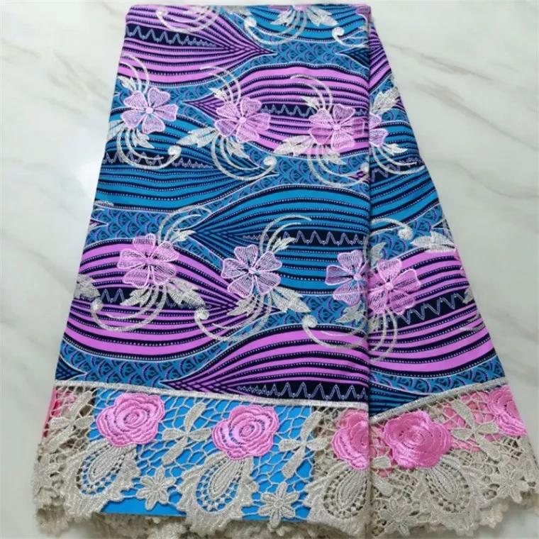 2019 Высококачественная африканская Кружевная Ткань 5 ярдов нигерийский хлопок