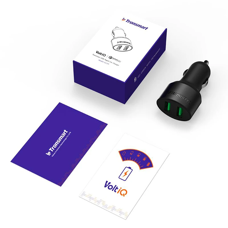 [Один год гарантии] Tronsmart CC2TF автомобиля Зарядное устройство Quick Charge 3,0 два Порты USB автомобиль Зарядное устройство для Xiaomi mi5 для LG G5