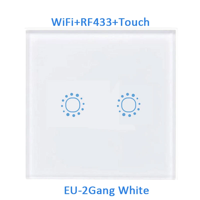white 2g Сенсорный выключатель дистанционный переключатель освещения Панель настенный прерыватель 1/2/3 Wi-Fi выключатель света ЕС Стандартный работать с Alexa Google Home - Комплект: white 2g