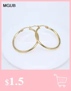 MGUB new design stainless steel fashion jewelry gold color round Hoop earrings for women LH594