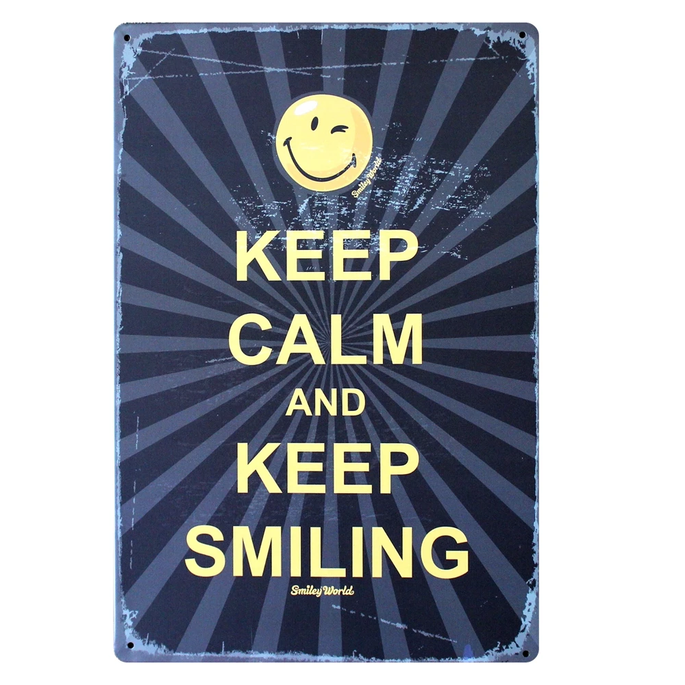 

[ Mike86 ] KEEP CALM AND KEEP SIMLING 2014 New Metal Painting Wall Room Decoration Retro Bar Sign 20*30 CM Mix Items B-231