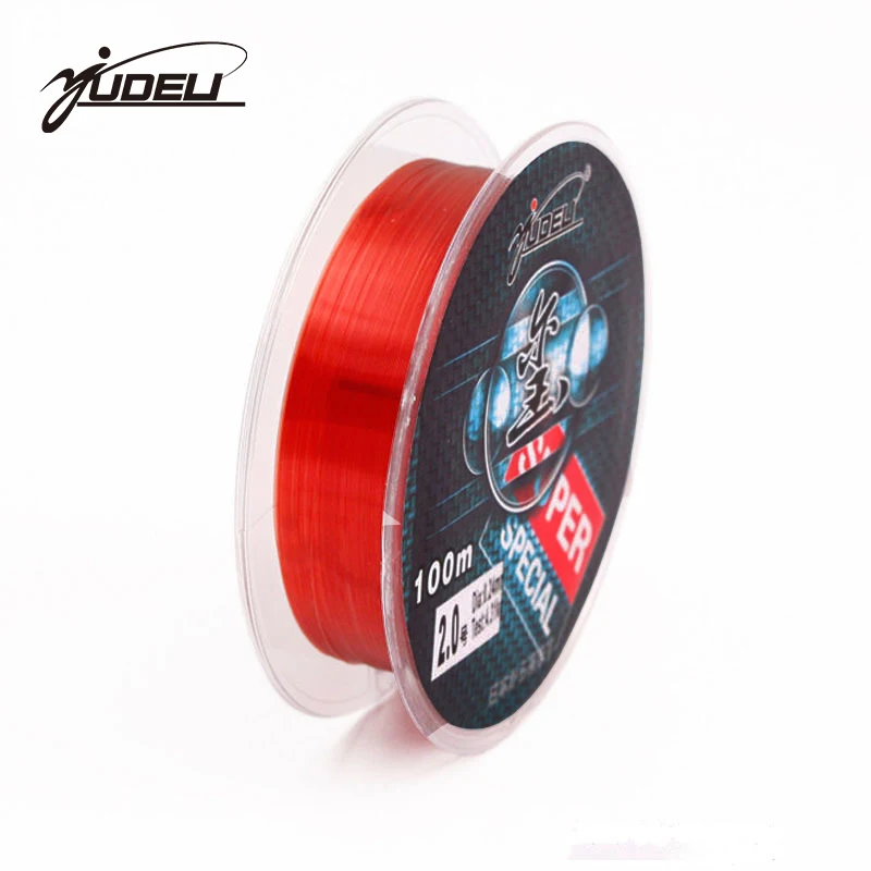 YUDELI Brand100M нейлоновая рыболовная леска красного цвета 2 10 20 30LB мононити Япония