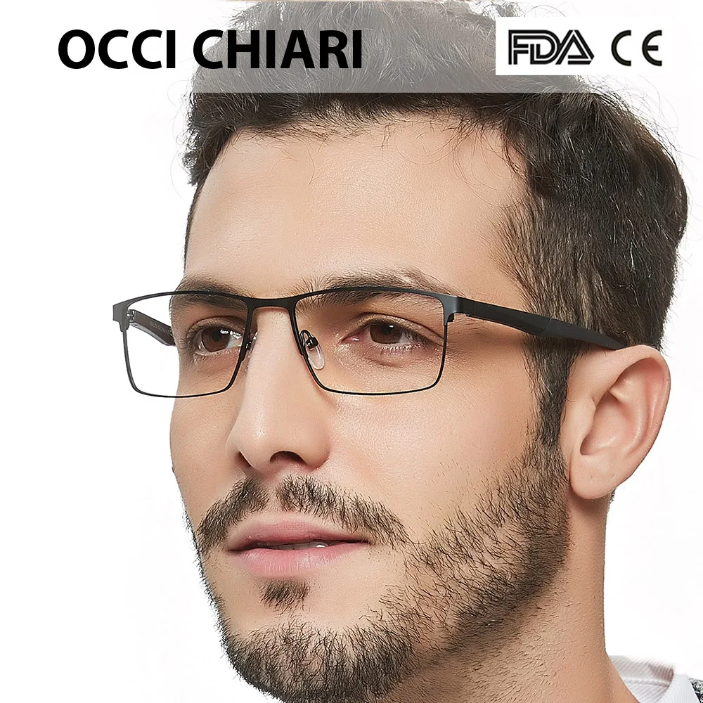 OCCI CHIARI, модный бренд, мужские лоскутные очки, дизайн, прямоугольные очки, прозрачные линзы, оптическая оправа, очки, W-CERIONI