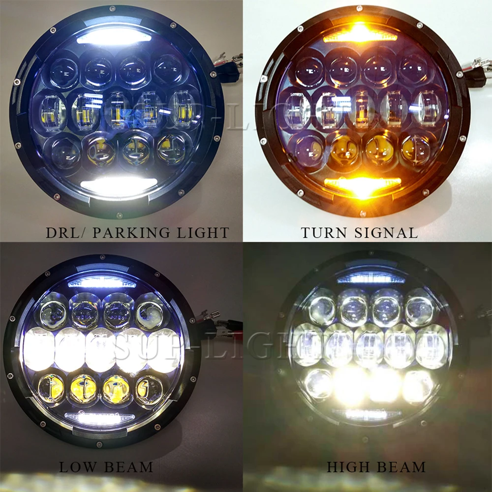 

day light led 7 inch headlights waterproof car led headlight high power auto h4 130w Car Light Assembly auto replacement parts