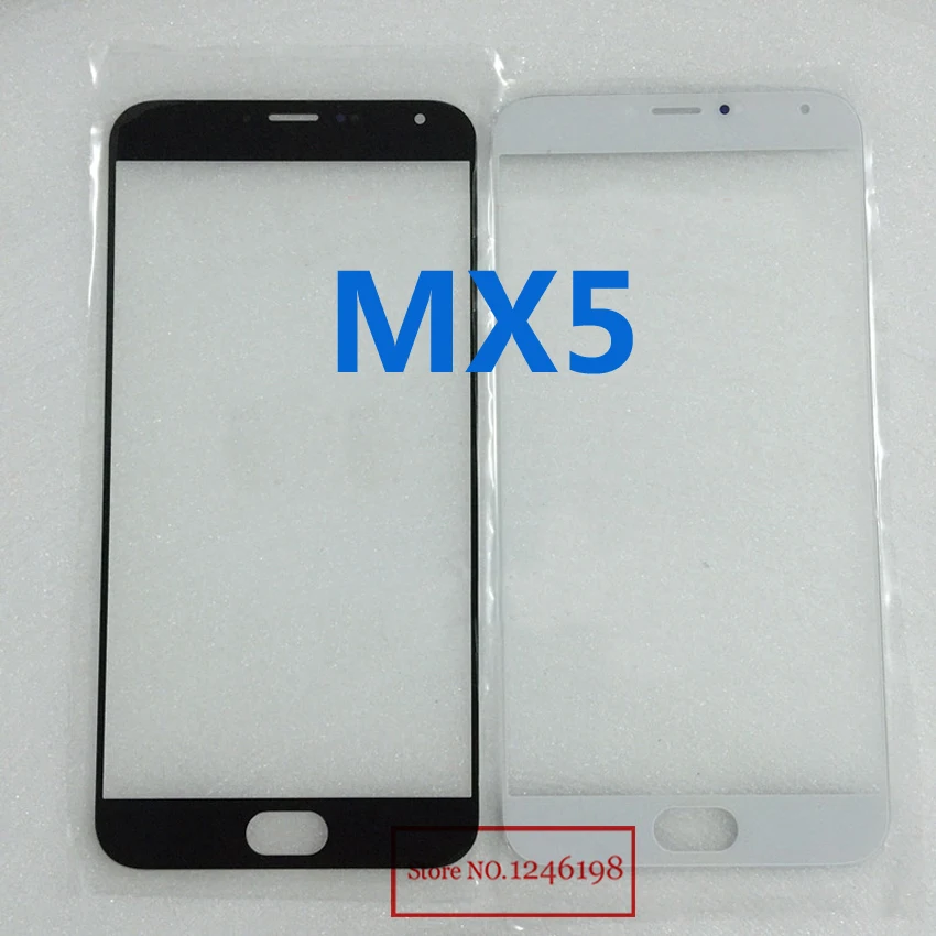 Черная белая передняя внешняя стеклянная крышка экрана для Meizu MX5 запасные части