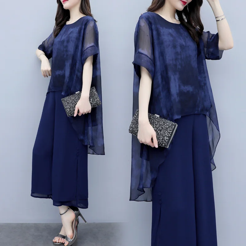 Женский летний костюм офисный комплект из двух предметов топа и брюк женская