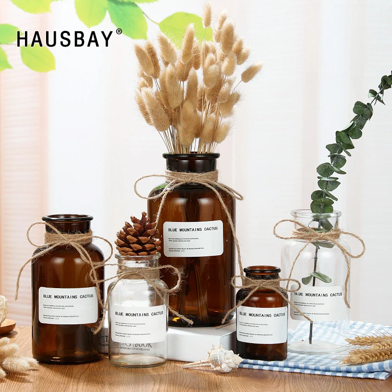 Креативные скандинавские стеклянные вазы для гостиной украшения стола