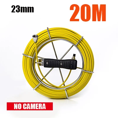 20M without camera Аксессуары 23 мм Головка камеры с кабелем 20 м/30 м/50 м/60 м/100 м, канализация сливная труба замена головки камеры осмотра, для WP90 WP70 - Цвет: 20M without camera