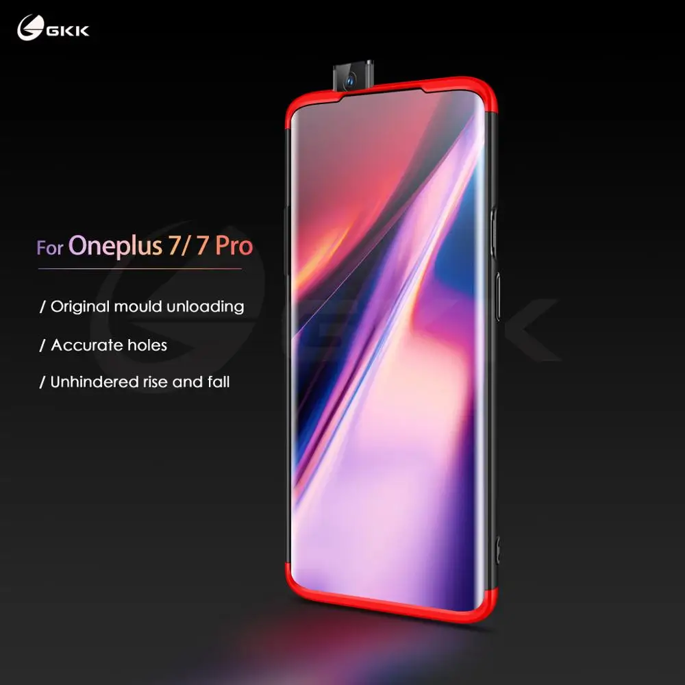 GKK, чехол для Oneplus 7 7t pro, чехол 360, полная защита, ударопрочный, матовый, Жесткий ПК, 3 в 1, для Oneplus 7 7t pro, чехол