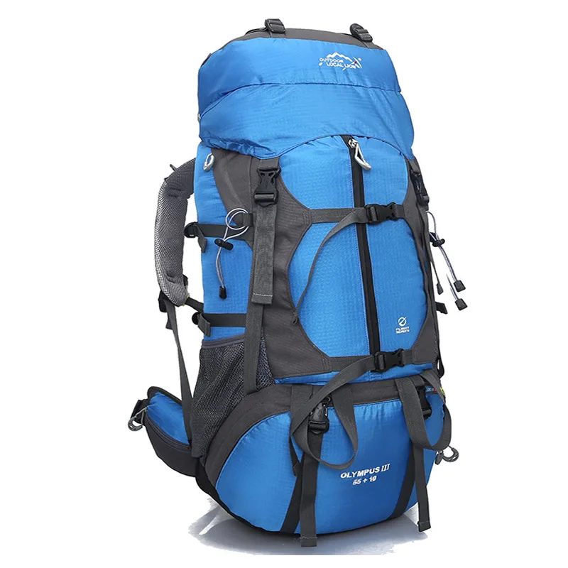 Beste Fabriek Prijs 65L Nylon Grote Capaciteit Bergbeklimmen Zak Hoge Kwaliteit Outdoor Rugzak Waterdichte Reizen Wandelen Tassen P72