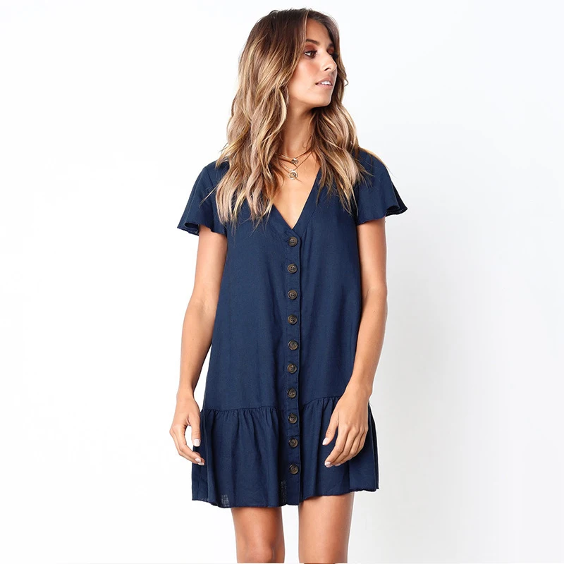 Для женщин Повседневное с оборками элегантное праздничное платье короткий рукав