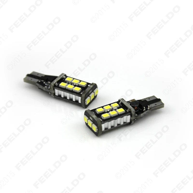 FEELDO 2 шт. ксенон белый 15 Вт T15/T10 194 2835SMD светодиодный Автомобильный свет Canbus без