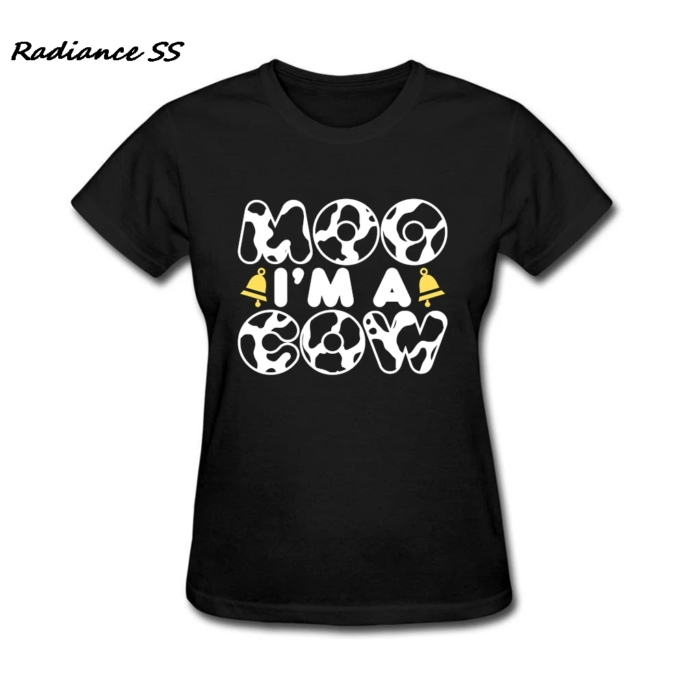 Новинка женские футболки на заказ Moo I'm A Cow Классическая футболка костюм