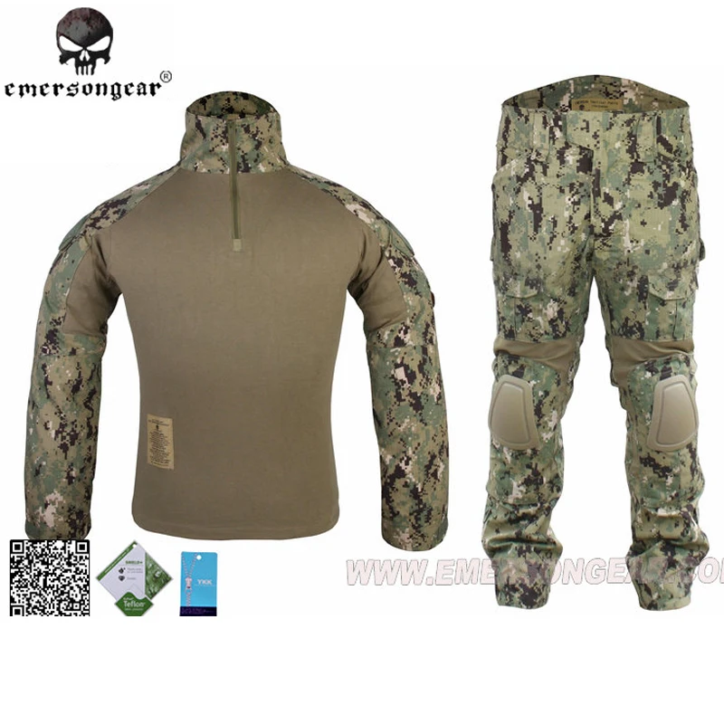 

Emersongear BDU Gen2 Military Army Combat Uniform BDU G2 Combat Shirt Pants With Knee Pads Ghillie Suits AOR2 EM6924