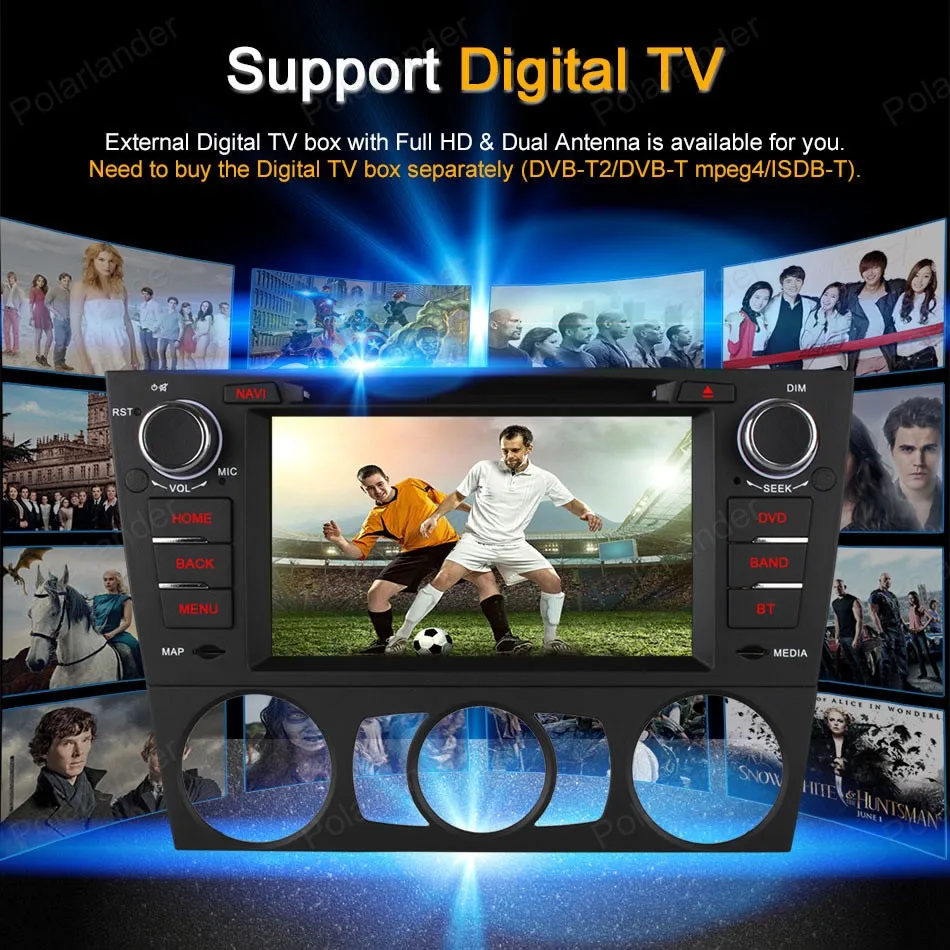 

For B/MW/E90/E91/E92/E93/318/320/325 Android4.4 Car DVD CD player FM AM radio Support DVR TPMS mirror link GPS BT 3G WiFi