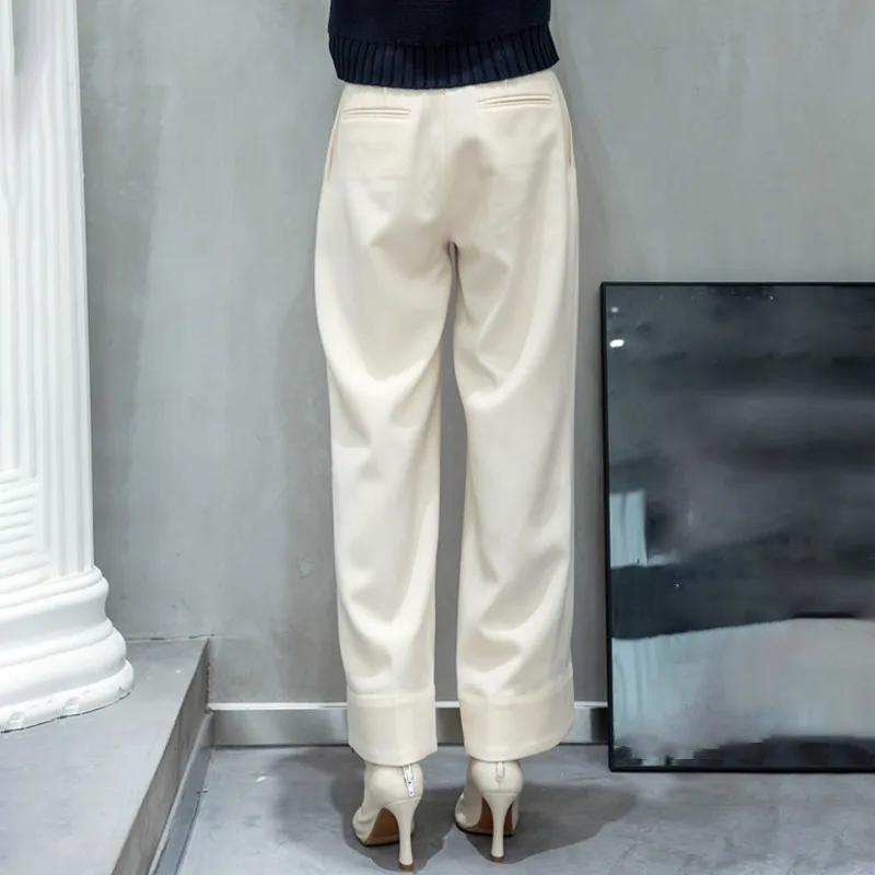 TWOTWINSTYLE брюки для женщин большие размеры пуговицы пэчворк с высокой талией