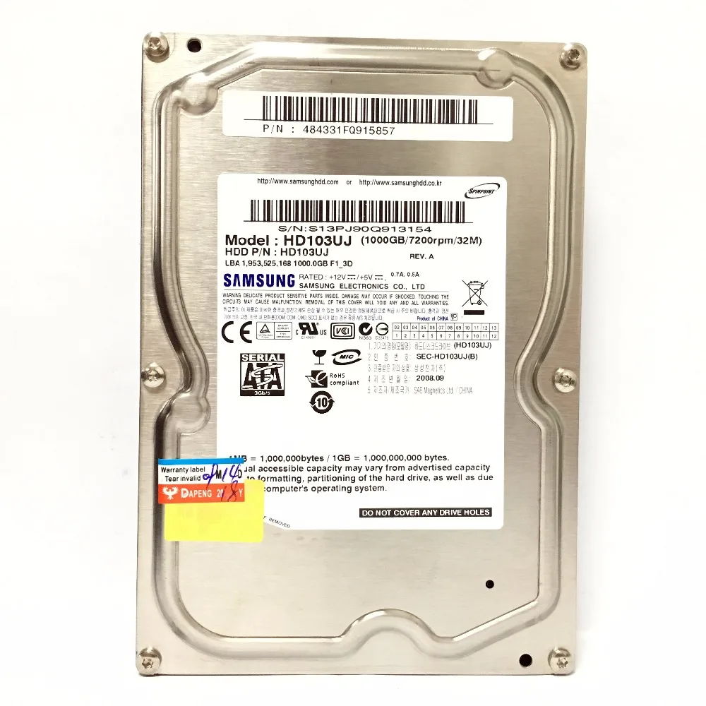 Настольный ПК SAMSUNG 80 Гб 160 Гб 250 ГБ 320 ГБ 2 ТБ 500G 160G 250G 320G 500G 3,5 внутренний HDD 5400 7200 SATA 1 ТБ жесткий диск